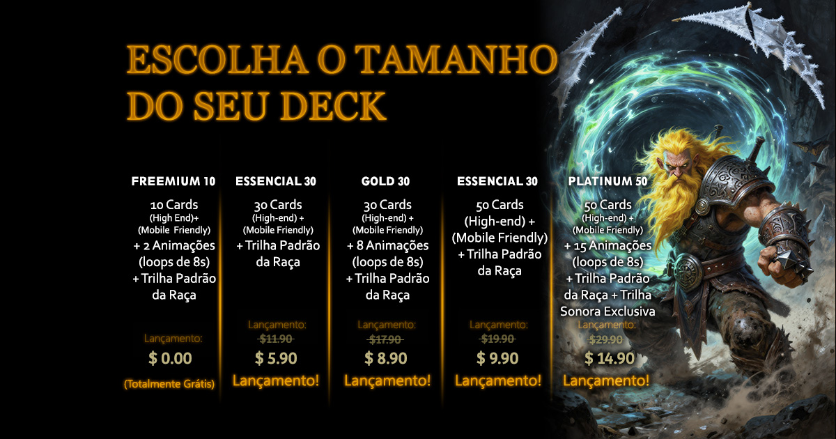 Escolha o Tamanho do seu Deck